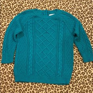 LOFT Teal Textured Sweater Size M